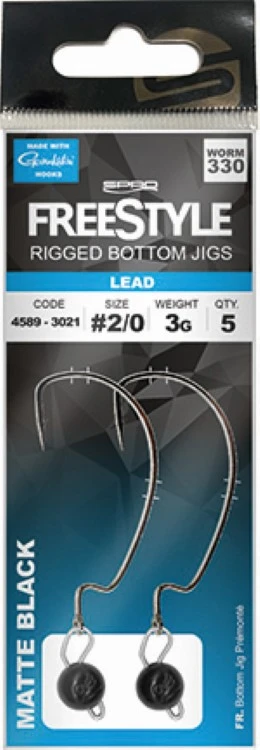 Spro Freestyle Rigged Bottom Jig - Black - Haakmaat 2/0 4 Spro Freestyle Rigged Bottom Jig - Black - Haakmaat 2/0 - Afbeelding 2