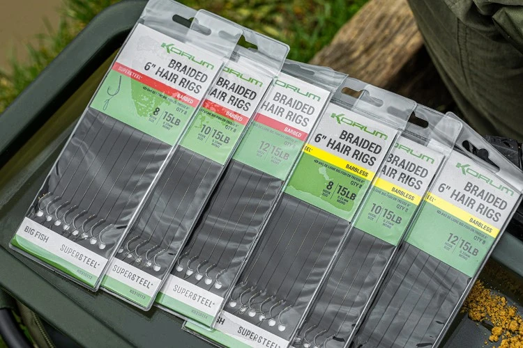 Korum Big Fish Braided Hair Rigs 6” 15cm Barbless 4 Korum Big Fish Braided Hair Rigs 6” 15cm Barbless - Afbeelding 2